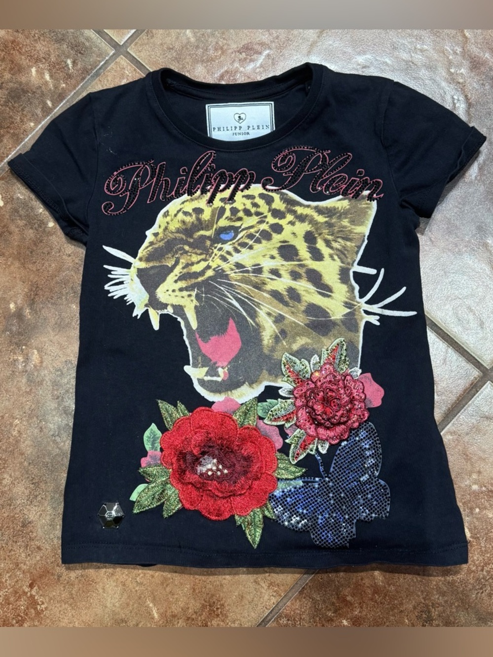 PHILIPP PLEIN Junior bling collage short sleeve t-shirt ๐
